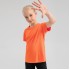Children's and girls' pure cotton loose sports T-shirts, sweat-absorbing and breathable, short-sleeved outdoor running training, printed with D15015