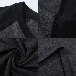 Ladies' yoga tight-fitting short-sleeved fitness running exercise training quick-drying elastic two-tone round-neck T-shirt 2053