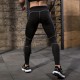 PRO Men's sports long pants with zipper reflective Night running fitness training Elastic quick-drying tight Pants 91301 PRO Men's sports long pants with zipper reflective Night running fitness training Elastic quick-drying tight Pants 91301