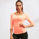 Women's yoga wear, fitness running, sports dancing, tight quick-drying top, crossed mid-length sleeve 92501 Women's yoga wear, fitness running, sports dancing, tight quick-drying top, crossed mid-length sleeve 92501