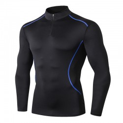 Men's Autumn and winter Stand-up collar fitness wear PRO Sports running training Long-sleeved high-elasticity quick-drying tight suit 91505