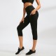 Women's yoga pants, pocket fitness running sports, elastic quick-drying pants, high-waisted, height-lifting tight 3/4 pants 92303 Women's yoga pants, pocket fitness running sports, elastic quick-drying pants, high-waisted, height-lifting tight 3/4 pants 92303