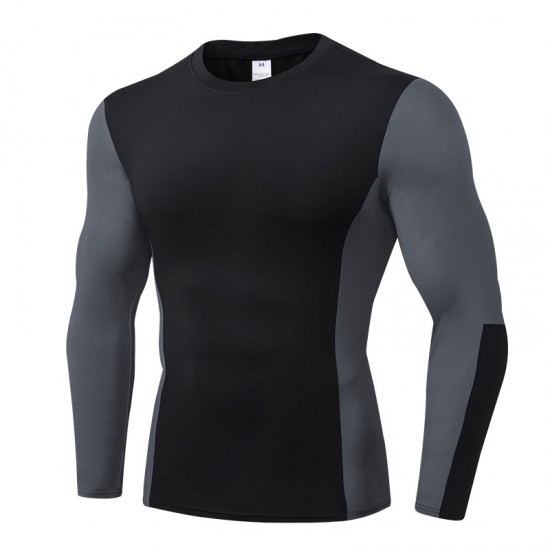Men's PRO Fitness Quick-drying long-sleeved sports running fitness Wear High-elasticity Sweat-wicking Training Tight-fitting T-shirt 01508 Men's PRO Fitness Quick-drying long-sleeved sports running fitness Wear High-elasticity Sweat-wicking Training Tight-fitting T-shirt 01508