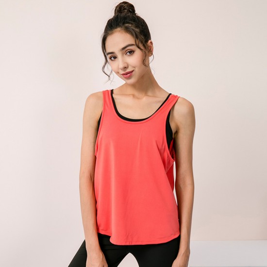 Women's loose sports vest, running yoga top, smocks, fitness quick-drying breathable training suit vest 02105 Women's loose sports vest, running yoga top, smocks, fitness quick-drying breathable training suit vest 02105