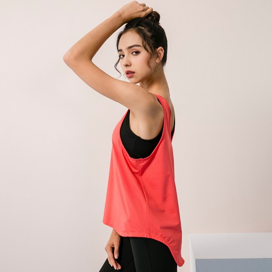 Women's loose sports vest, running yoga top, smocks, fitness quick-drying breathable training suit vest 02105 Women's loose sports vest, running yoga top, smocks, fitness quick-drying breathable training suit vest 02105