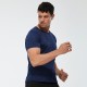 Men's sports short-sleeved loose casual dress rehearsal sweat fitness wear running training high-elasticity quick-drying clothes 01212