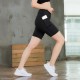 Women's yoga shorts, side pocket fitness running elastic tight amazon quick-drying sweat-wicking five-inch pants 2046