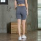 Women's yoga shorts, side pocket fitness running elastic tight amazon quick-drying sweat-wicking five-inch pants 2046
