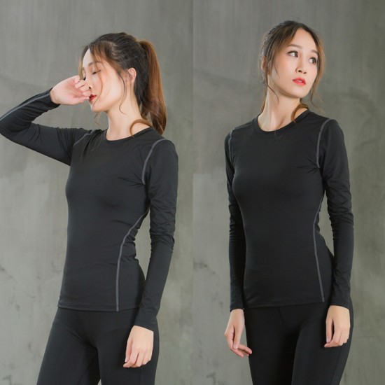Women's PRO Tight-fitting training long-sleeved sports fitness Yoga T-shirt, moisture-wicking long-sleeved shirt 2019 Women's PRO Tight-fitting training long-sleeved sports fitness Yoga T-shirt, moisture-wicking long-sleeved shirt 2019