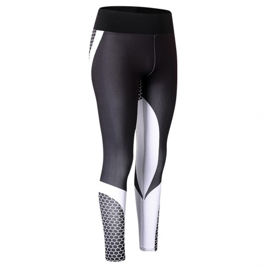 Women's PRO Tight Sports Running Yoga Training Printed Long Pants Quick-drying Stretch Fitness Long Pants 5027