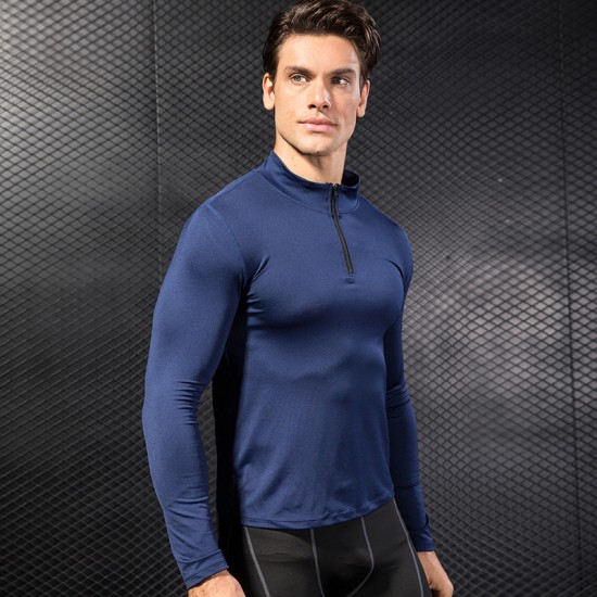 Men's autumn and winter sports sweatshirt, fitness running training, long-sleeved half-zipper stretch quick-drying stand-up collar sweatshirt 9004 Men's autumn and winter sports sweatshirt, fitness running training, long-sleeved half-zipper stretch quick-drying stand-up collar sweatshirt 9004