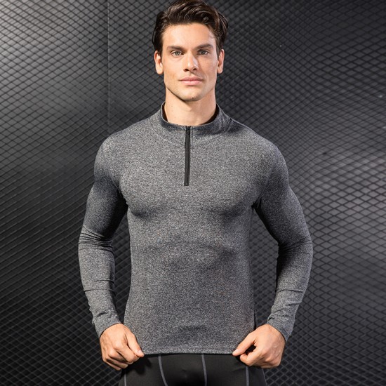 Men's autumn and winter sports sweatshirt, fitness running training, long-sleeved half-zipper stretch quick-drying stand-up collar sweatshirt 9004 Men's autumn and winter sports sweatshirt, fitness running training, long-sleeved half-zipper stretch quick-drying stand-up collar sweatshirt 9004