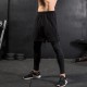 Men's Tights Fake Two-piece Fitness Sports Running Training Amazon Casual Stretch Quick-drying Trousers 7010