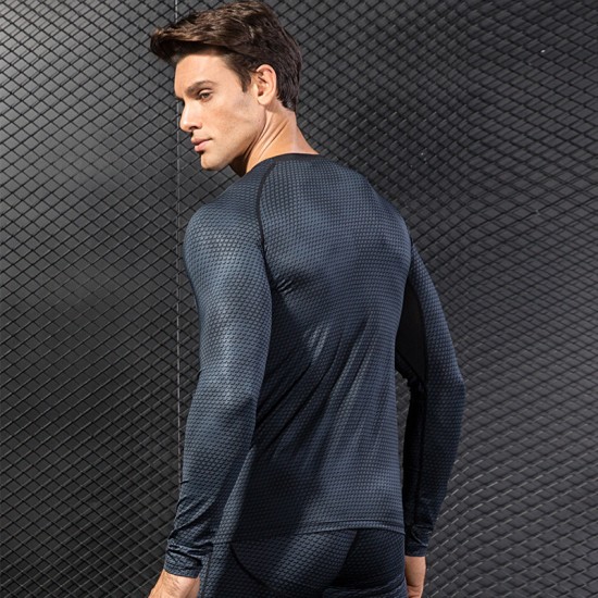 Men's 3D printed fitness running training long-sleeved amazon tight Stretch Sweat-wicking quick-drying garment 4029 Men's 3D printed fitness running training long-sleeved amazon tight Stretch Sweat-wicking quick-drying garment 4029