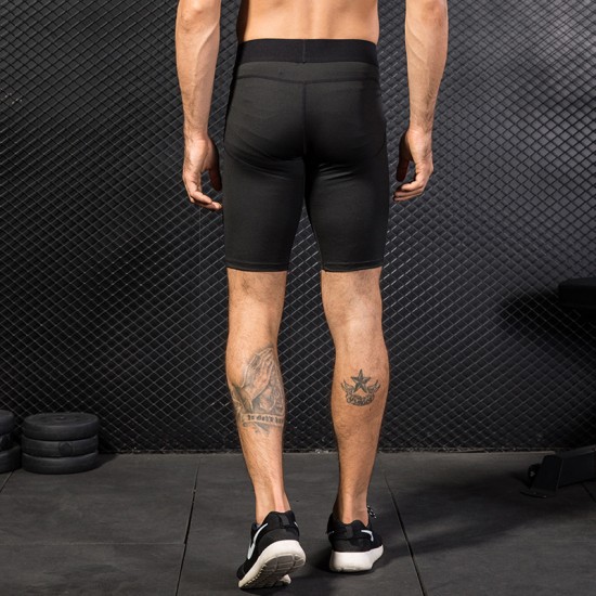 Men's Pro Tight Shorts Sports Training Fitness Running Mesh Stitching Quick-drying Elastic Shorts 1044