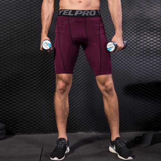 Men's Tight Fit Pro Fitness Running Training Sports Shorts Tight Breathable Quick-drying Stretch Shorts 1054