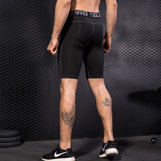 Men's Tight Fit Pro Fitness Running Training Sports Shorts Tight Breathable Quick-drying Stretch Shorts 1054
