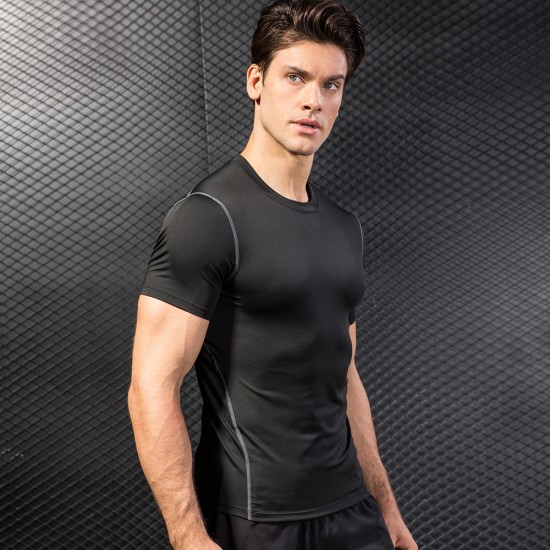 Men's Tight Training Fitness Clothing Running Short-sleeved Sportswear Amazon Stretch Quick-drying Clothes T-shirt 1003 Men's Tight Training Fitness Clothing Running Short-sleeved Sportswear Amazon Stretch Quick-drying Clothes T-shirt 1003