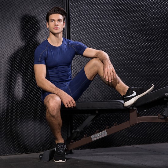 Men's Pro Tight Short-sleeved Fitness Sports Running Training Clothing Elastic Quick-drying Clothes Short-sleeved T-shirt Clothes 1053 Men's Pro Tight Short-sleeved Fitness Sports Running Training Clothing Elastic Quick-drying Clothes Short-sleeved T-shirt Clothes 1053