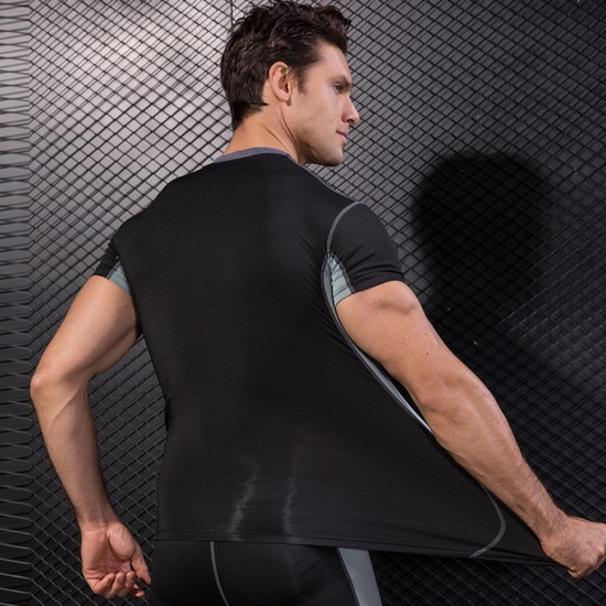 3rd Generation Men's PRO Tight-fitting Sports Fitness Running Elastic Sweat-wicking Quick-Drying Clothes Short-sleeved T-shirt 1033 3rd Generation Men's PRO Tight-fitting Sports Fitness Running Elastic Sweat-wicking Quick-Drying Clothes Short-sleeved T-shirt 1033