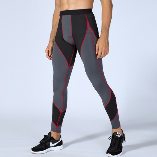 Men's PRO Tight sports running training fitness Pants, sweat-wicking Quick-drying, high-elasticity color-blocking patchwork Trousers 4030 Men's PRO Tight sports running training fitness Pants, sweat-wicking Quick-drying, high-elasticity color-blocking patchwork Trousers 4030