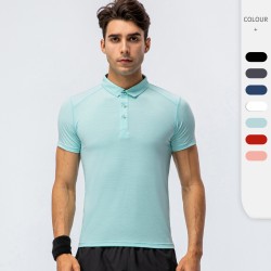 Men's and women's POLO shirts, nylon ice-feeling fitness wear, quick-drying T-shirt, loose running sports short-sleeved D15003