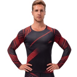Autumn and winter men's camouflage printed fitness wear, long-sleeved high-elasticity tight-fitting T-shirt, quick-drying sports training top D13009