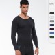 Men's quick-drying fitness long-sleeved elastic tight sports running training wear breathable sweat-wicking T-shirt top 01510