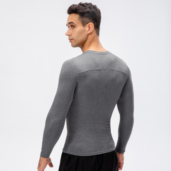 Men's new autumn and winter sports long-sleeved outdoor running tight training T-shirt, high-elasticity quick-drying fitness wear 11515 Men's new autumn and winter sports long-sleeved outdoor running tight training T-shirt, high-elasticity quick-drying fitness wear 11515