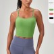 European and American yoga vest, women's chest pad, ribbed tight sports top, strappy running and fitness vest 52165