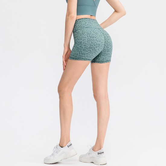 Women's nude printed yoga shorts, running training high-elasticity tight sports quick-drying fitness 3-inch pants 02412 Women's nude printed yoga shorts, running training high-elasticity tight sports quick-drying fitness 3-inch pants 02412