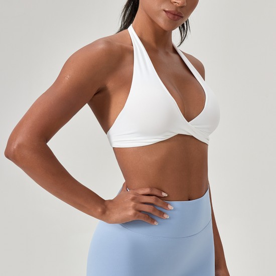 European And American Yoga Bra Women's Neck Back Running Fitness Underwear Sexy Rimless Sports Vest Bra52764