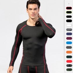 Men's Pro Tight Fitness Running Training T-shirt Amazon Stretch Quick-drying Long-sleeved Shirt Clothes 1059