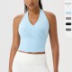 European and American women's yoga wear, neckband vest, V-neck, nude feel, quick-drying fitness running vest top 52178