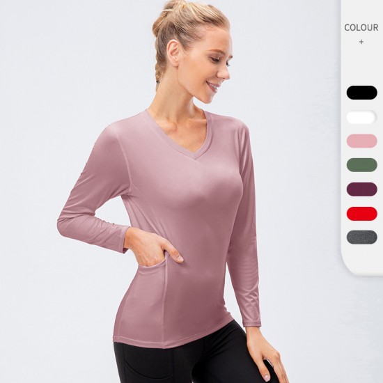New autumn and winter yoga wear for women, long-sleeved quick-drying elastic tight T-shirt for running and sports, fitness top 12525 New autumn and winter yoga wear for women, long-sleeved quick-drying elastic tight T-shirt for running and sports, fitness top 12525