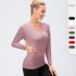 New autumn and winter yoga wear for women, long-sleeved quick-drying elastic tight T-shirt for running and sports, fitness top 12525