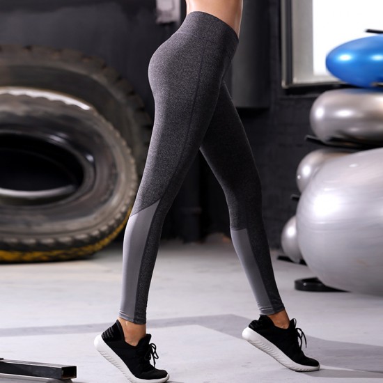 Women's fitness yoga long pants, reflective strips, night running sports training pants, high-elasticity quick-drying tight long pants 2089