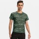 Men's sports loose T-shirt, outdoor training gym running camouflage quick-drying breathable short-sleeved top 01214