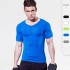 Men's V-neck tight short-sleeved PRO fitness running exercise training high-elasticity quick-drying T-shirt 1118