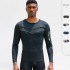 Men's fitness wear, long-sleeved quick-drying outdoor running T-shirt, moisture-wicking, tight height and elastic training suit 91502