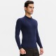 Men's fitness long-sleeved high-elasticity tight quick-drying clothes, running training wear, high-neck color-blocked sports top 01506