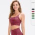 Women's yoga vest, printed high-elasticity tight fitness bra with chest pads, nude sports underwear 12725