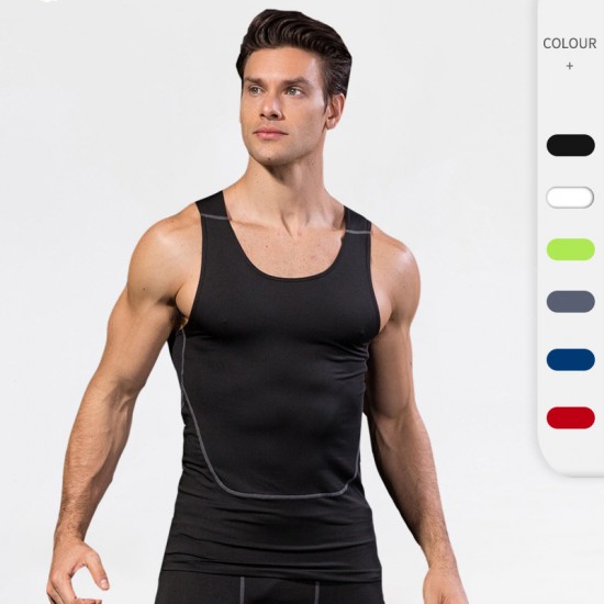 Tight Training PRO Men's Sports Fitness Basketball Running Vest Elastic Sweat-Wicking Quick-Drying Vest Clothing 1006