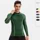 Men's fitness long-sleeved high-elasticity tight quick-drying clothes, running training wear, high-neck color-blocked sports top 01506