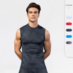 Men's 3D printed fitness running vest, tight elastic waistcoat, quick-drying clothes 4022