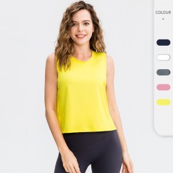 Women's sports vest, sleeveless breathable running quick-drying top, loose casual yoga wear 02115