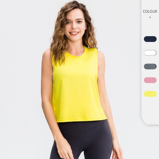 Women's sports vest, sleeveless breathable running quick-drying top, loose casual yoga wear 02115