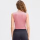 Women's fitness vest with round neck, breathable sports running top, quick-drying, elastic and slimming yoga vest 02116