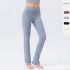 European and American high-waisted yoga pants, women's tight micro-flared sports pants, nylon hip-lifting and abdominal constricting fitness pants 42308