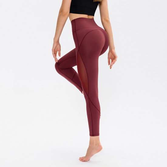 Women's tight yoga pants, high-waisted, hip-lifting, running, sports, high-elasticity, fast, dry-woven mesh, breathable fitness pants 12352 Women's tight yoga pants, high-waisted, hip-lifting, running, sports, high-elasticity, fast, dry-woven mesh, breathable fitness pants 12352